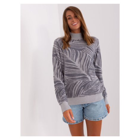 Grey women's turtleneck with cuffs