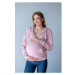 Ružová oversize mikina pre tehotné a dojčiace ženy