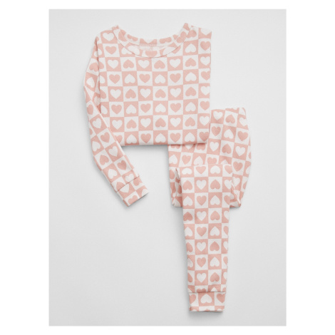 Bielo-ružové detské vzorované pyžamo GAP
