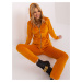 Dark yellow women's velvet viscose set