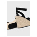 Semišové sandále Calvin Klein Jeans WEDGE SANDAL SU CON dámske, čierna farba, na platforme, YW0Y