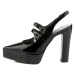 Topánky Na Platforme Karl Lagerfeld Soiree Platform Double Strap Sling Black Patent Lthr