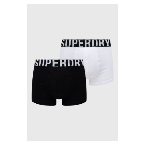 Boxerky Superdry (2-pak) biela farba