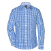 James & Nicholson Dámska kockovaná košeľa JN616 - Kráľovská modrá / biela