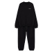 Trendyol Black Oversize/Wide Cut Text Printed Fleece/Warm Tracksuit