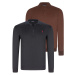 DOUBLE SET V4007 DEWBERRY MEN'S SWEATSHIRT-NAVY-BROWN