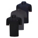 TRIPLE SET T8586 DEWBERRY MEN'S T-SHIRT-BLACK-NAVY-ANTHRACITE