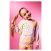 DEFACTO Girl's Hooded Floral Patterned Thick Sweatshirt