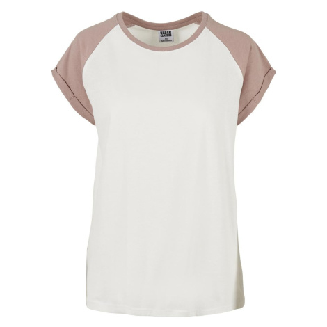 Women's T-Shirt Contrast Raglan Cream/Pink