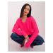 Fluo pink oversize neckline sweater