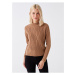 LC Waikiki Half Turtleneck Openwork Long Sleeve Women's Knitwear Sweater