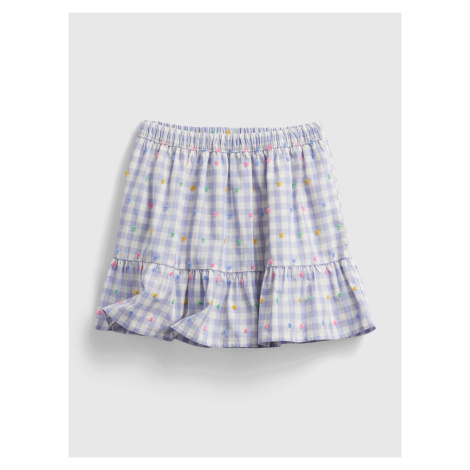 GAP Detská sukňa gingham pull-on skirt Modrá