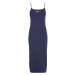 Tommy Jeans Šaty - TJW STRAPPY BADGE RIB MIDI DRESS modré