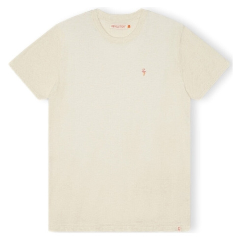 Revolution  T-Shirt Regular 1364 FLA - Off White/Mel  Tričká a polokošele Biela
