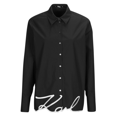 Karl Lagerfeld  KARL HEM SIGNATURE SHIRT  Košele a blúzky Čierna