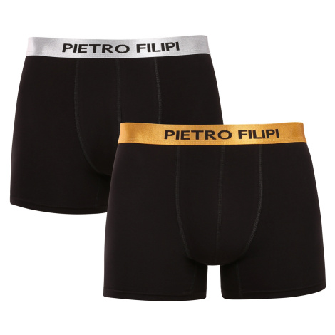 2PACK pánske boxerky Pietro Filipi čierné Metalic mix (2PBMS3)
