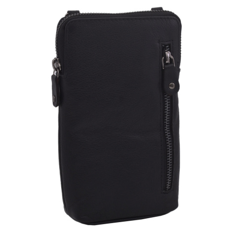 Dámska kožená crossbody kabelka čierna 2511539