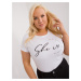 White plus-size T-shirt with rhinestone appliqué