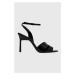 Kožené sandále Calvin Klein GEO STIL SANDAL 90HH čierna farba, HW0HW01462