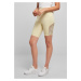 Women's high-waisted cycling shorts with lace insert, soft yellow