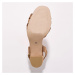Remienkové kožené sandále na podpätku