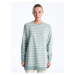 LC Waikiki Women's Crew Neck Striped Long Sleeve Oversized Tunic