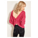 Trendyol Fuchsia Back Lace Dresses Knitted Sweater