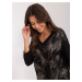 Black women's blouse with a glossy print