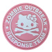 WARAGOD Zombie Outbreak Kitty PVC nášivka, ružová
