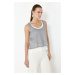 Trendyol Gray Double Layer Knitwear Thin Blouse