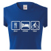 Dámské tričko Jídlo-spánek-kolo ukáže všem, kam vás vaše srdce táhne