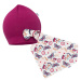 Dojčenská čiapočka s šatkou na krk New Baby Missy fialová, veľ:92 , 20C44134