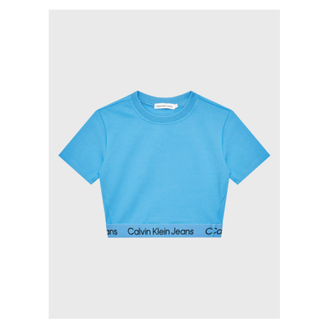 Calvin Klein Jeans Tričko Logo Tape IG0IG01948 Modrá Regular Fit