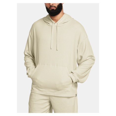 Krémová športová mikina Under Armour UA Rival Waffle Hoodie