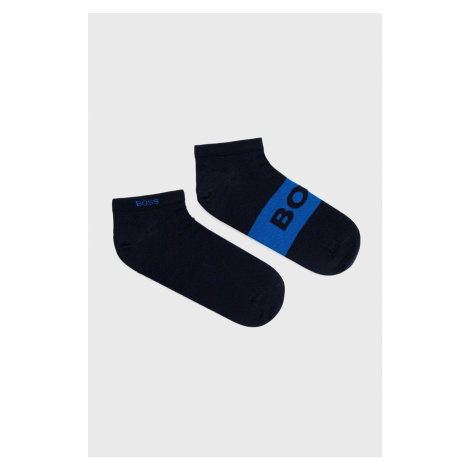 Ponožky BOSS (2-pak) pánske, tmavomodrá farba, 50467747 Hugo Boss