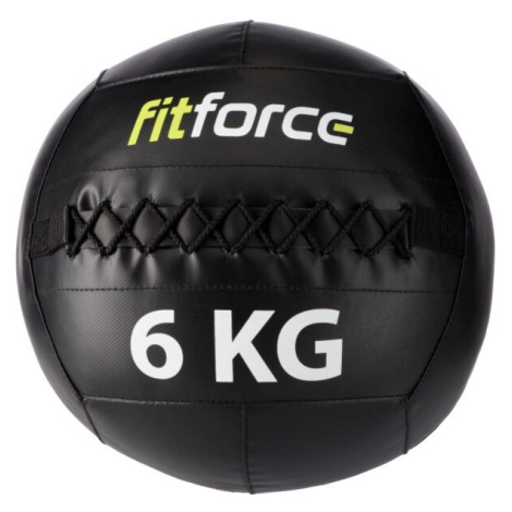 Fitforce WALL BALL 6 KG Medicinbal, čierna, veľkosť