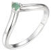 Brilio Silver Minimalistický strieborný prsteň so smaragdom Precious Stone SR09001E 58 mm
