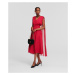 Šaty Karl Lagerfeld Midi Ceremony Cape Dress Persian Red