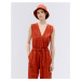 Thinking MU Orangered Cuadrito Winona Jumpsuit ORANGERED