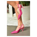 Fox Shoes P820262004 Women's Fuchsia Fabric and Stones Thin Heels Evening Dress Shoes