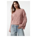 Trendyol Dusty Rose Openwork/Hole Knitwear Sweater