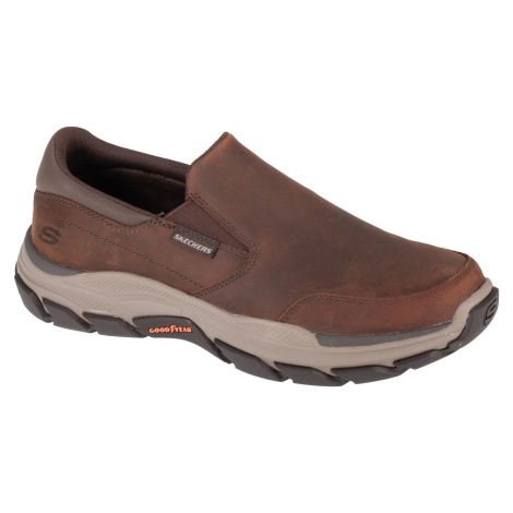 Hnedé kožené slip-on topánky Skechers Respected - Calum 204480-CDB