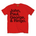 The Beatles tričko John, Paul, George & Ringo Červená