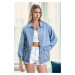 57796 Dewberry Women Denim Jacket-BLUE