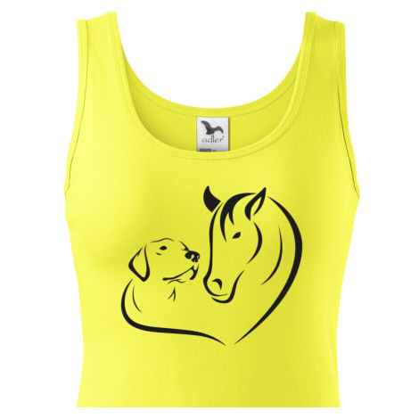 Dámské tričko - Srdce kôň a pes