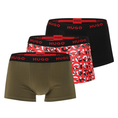 HUGO Boxerky  tmavozelená / červená / čierna / biela Hugo Boss