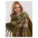 Khaki-dark yellow women's fringed scarf