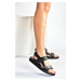 Fox Shoes Black Velcro Women's Daily Sandals