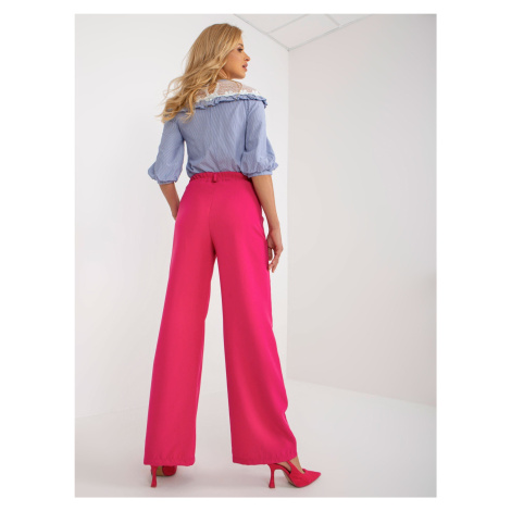 Dark pink wide trousers made of Swedish material