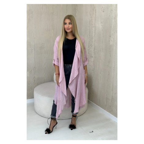 Linen coat powder pink